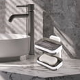 thumbnail image 2 of Unique Bargains 1 Pc Wall Mounted Soap Dish Double Layer Gray Soap Dish for Bathroom Kitchen 4.96"x3.39"x6.22" Gray, 2 of 6