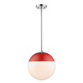 thumbnail image 1 of Golden Lighting 3218-L CH-RED 1 Pendentif Lumineux avec Rod&44; Rouge & Chrome, 1 of 1