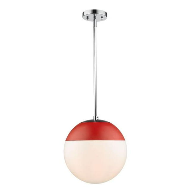 Golden Lighting 3218-L CH-RED 1 Pendentif Lumineux avec Rod&44; Rouge & Chrome