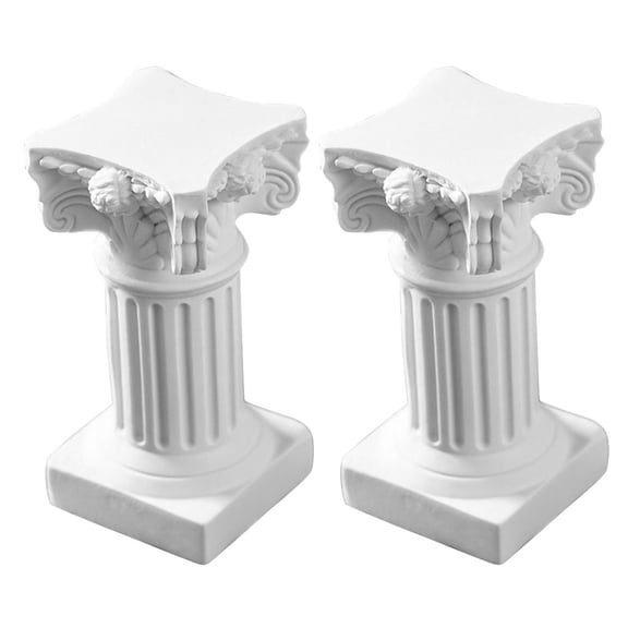 ULTNICE 2Pcs Pillars Statue White Resin Home Decoration Nordic Style