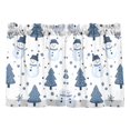 thumbnail image 7 of Yayeee Kitchen Curtains Tier Pair Light Filtering 27"x36" Rod Pocket Short Cafe Window Panel, Blue Cute Snowmen, 7 of 7