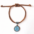 thumbnail image 1 of Branch Sakura Japan Pattern Bracelet Leather Hide Rope Wristband Brown Jewelry, 1 of 3