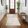 thumbnail image 4 of Washable 3x5 Kitchen Area Rug: Non-slip Abstract Water-resistant Entryway Doormat Soft Sink Fridge Bedroom Carpet Low Pile Stain-resistant Bathroom Laundry Neutral Faded Floor Mat(3x5 Beige/cream), 4 of 8