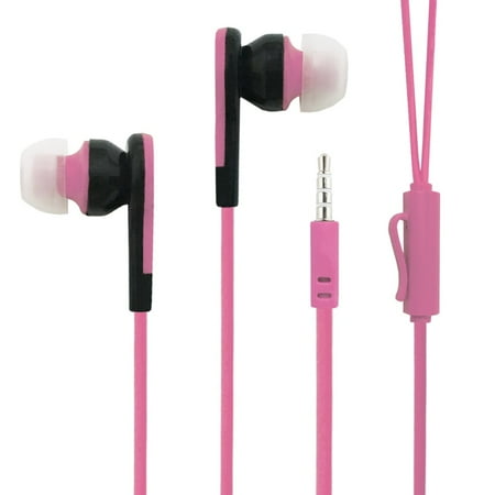 Pink In Ear Headphones Earphones Headset W Mic Clear Sound