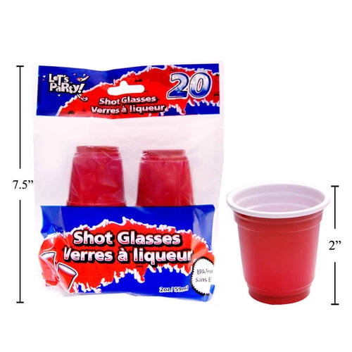 Mini Disposable Shot Glasses 2oz Red 20Pcs Walmart Canada