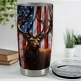 thumbnail image 3 of Hunting Tumbler Cup 20oz Deer Hunting Gifts for Men Hunters American Flag Stainless Steel Insulated Tumblers Coffee Travel Mug Hunter Gift for Birthday Christmas, 3 of 7
