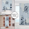 thumbnail image 6 of Nautical Shower Curtain for Bathroom Ocean Sailboat Lighthouse Compass Decorative Bath Curtain Polyester Fabric Waterproof Bathroom Curtain with 12 Hooks, 72''''x 72'''', 6 of 6