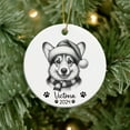 thumbnail image 5 of Personalized Pembroke Welsh Corgi with Santa Hat Ornament 2025 Xmas, Customized Name and Year Pembroke Welsh Corgi Pencil Drawing Ornament, Gifts for Dog Dad Dog Mom, Dog Ornament T3QdCu, 5 of 6