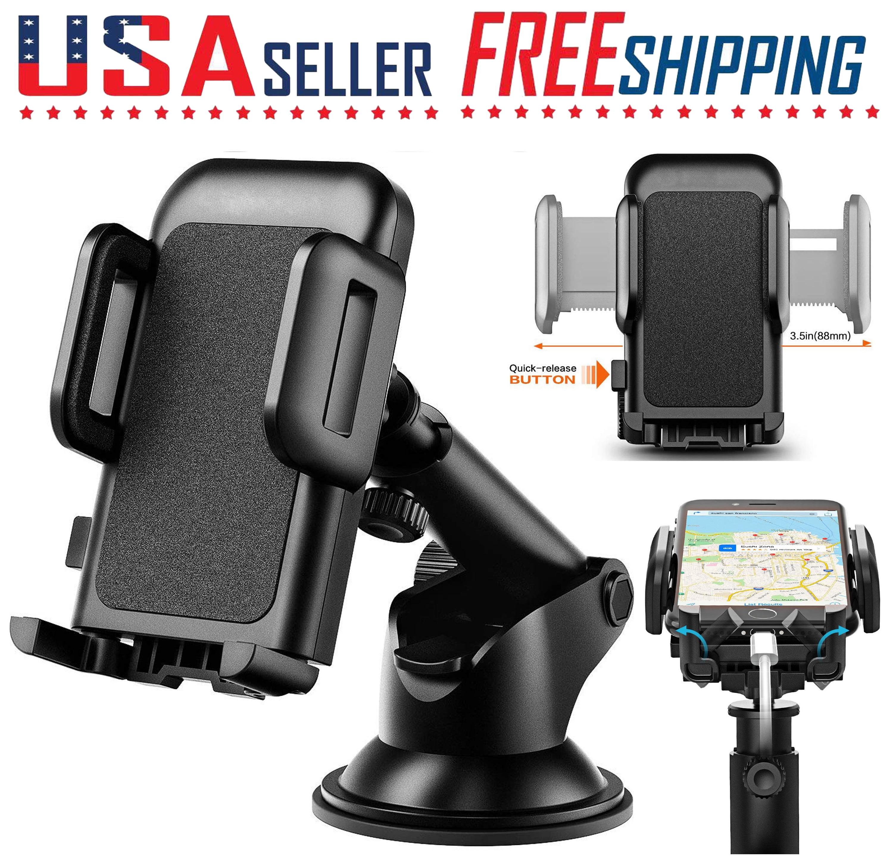 Pokanic Car Cell Phone Mount Stand Holder Cradle Dashboard Windshield Washable Sticky Gel Pad 360 Rotation Three-Side Grips Universal