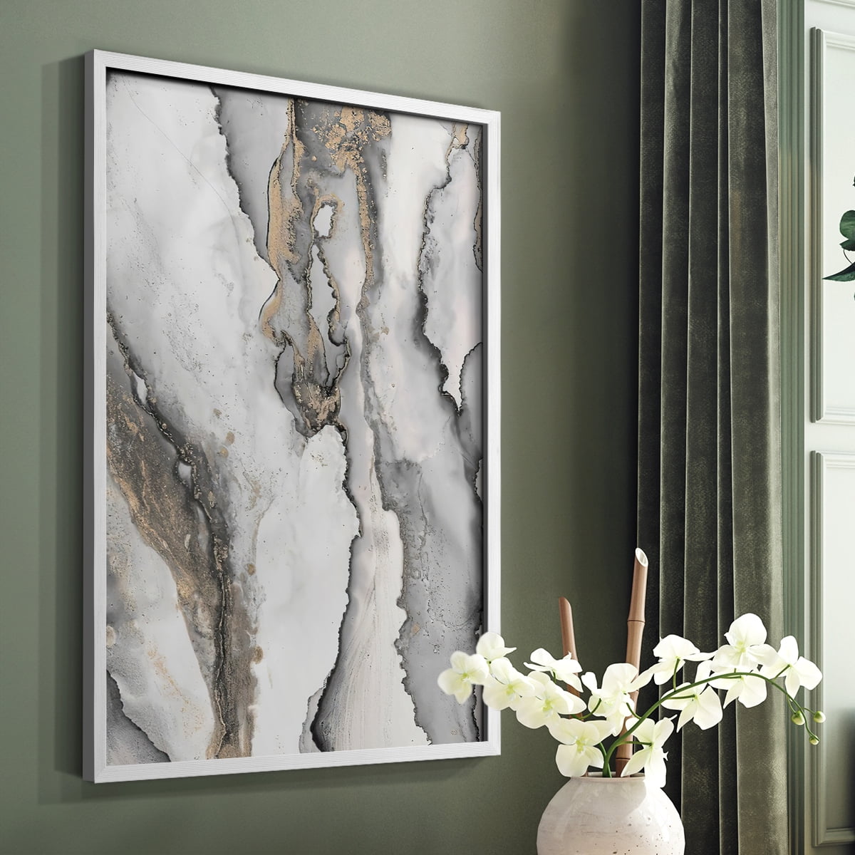 Abstract Ink Fantasy III in Paper Solid Wood 8 x 10 Framed Print