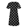 thumbnail image 5 of SMihono Robe d'Été Grande Taille pour Femmes 2023 Mode Décontractée Col Rond Couleur Unie Imprimée Manches Courtes, 5 of 5