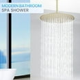 thumbnail image 2 of 16 inch Brushed Gold Round Rain Shower Head, All Metal Stainless Steel 304, Ultra Thin Design, Full Body Rainfall Shower with 230 Silicone Nozzles, 2 of 7