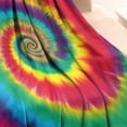 thumbnail image 3 of Colorful Rainbow Tie Dye Spiral Pattern Blanket,Comfortable Soft Flannel Throw Blanket,All Season,Warm Lightweight Blankets for Sofa Bed Couch Living Room Chair,30"x40", 3 of 4