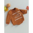 thumbnail image 4 of Baby Boys Girls Halloween Outfits Letter Pumpkin Oversized Bubble Romper Newborn Long Sleeve Sweater Fall Clothes, 4 of 8