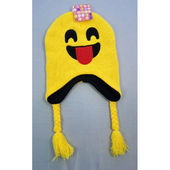 Emoji Smiling Peruvian Style Hat w/ Tassels (1 size, Child)
