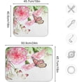 thumbnail image 3 of Dish Drying Mat for Kitchen Counter 18 x 24 Inch Pink Roses Butterfly Super Absorbent Microfiber Dish Drainer Rack Mats Soft Heat Resistant Drying Protector Pad, 3 of 7