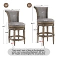 thumbnail image 6 of Duhome Solid Wood Swivel Barstool with High Backrest,Wrap-Around Footrest,Antique Oak, 6 of 6