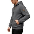 thumbnail image 5 of RYDCOT Cargo Hoodie with Zipper Pockets, Midweight Fleece, Full Zip Hooded Sweatshirt for Men Dark Gray, 5 of 8