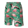 thumbnail image 6 of Uemuo Tropical Flamingo Pattern Men's Swim Trunks Hawaiian Beach Bathing Suit Swimsuits Beach Quick-Dry Shorts with Pockets-X-Large, 6 of 9