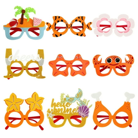 

Birthday Glasses Vibrant Color 3D Lightweight Party Happy Birthday Decor Kids Glasses for Holiday Beige Felt Cloth Pla