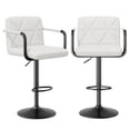 thumbnail image 6 of Daluvenix Bar Stools Set of 2, PU Leather Adjustable Swivel Barstools, Hydraulic Counter Height Bar Chairs with Armrest Back for Kitchen Island, White, 6 of 9