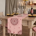 thumbnail image 2 of Table Runners 90 Inches Long Dress Scarves, Pink Floral Farmhouse Coffee/Dining/Kitchen Table Runner for Living Room, Circular Flowers Ethnic Abstract Aesthetic 13x90 Inch, 2 of 9
