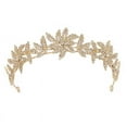 thumbnail image 1 of Zhuge Tiara de boda para novia, diadema de princesa, corona nupcial, joyería para el cabello con diamantes de imitación de cristal, decoración para novia, cumpleaños, graduación, boda (oro), 1 of 3