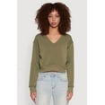 thumbnail image 2 of Womens Fleece Lined V-Neck Crop Sweatshirt, 2 of 5