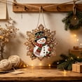 thumbnail image 5 of Sulaicai Christmas Snowman Snowflake‑Shaped Diamond Art Hanging Ornament, Holiday Acrylic Xmas Pendant for Window, Door, Wall and Indoor Home Holiday Decor, 5 of 6
