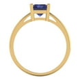 thumbnail image 4 of 2 ctw Solitaire Anniversary Ring for Women | Emerald Cut Simulated Tanzanite | Hyperallergenic Solid 18K Yellow Gold, 4 of 5