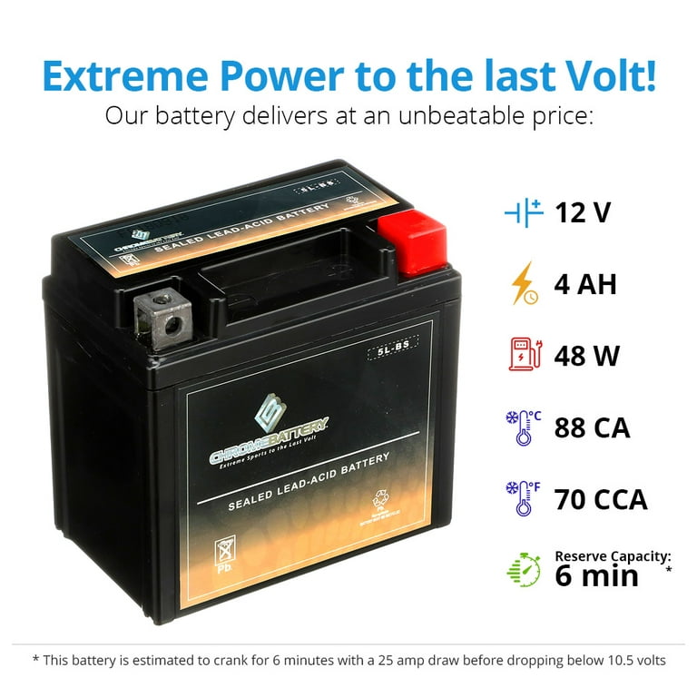 Chrome Battery Ytx5L-Bs High Performance - Maintenance Free