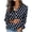 A84 Dark Blue-Polka Dot Top, variant on Polka-Dot Top Women Long Sleeve Button Down Shirt Business Casual Satin Blouses Fashion Everyday Office Basic Tee XXL