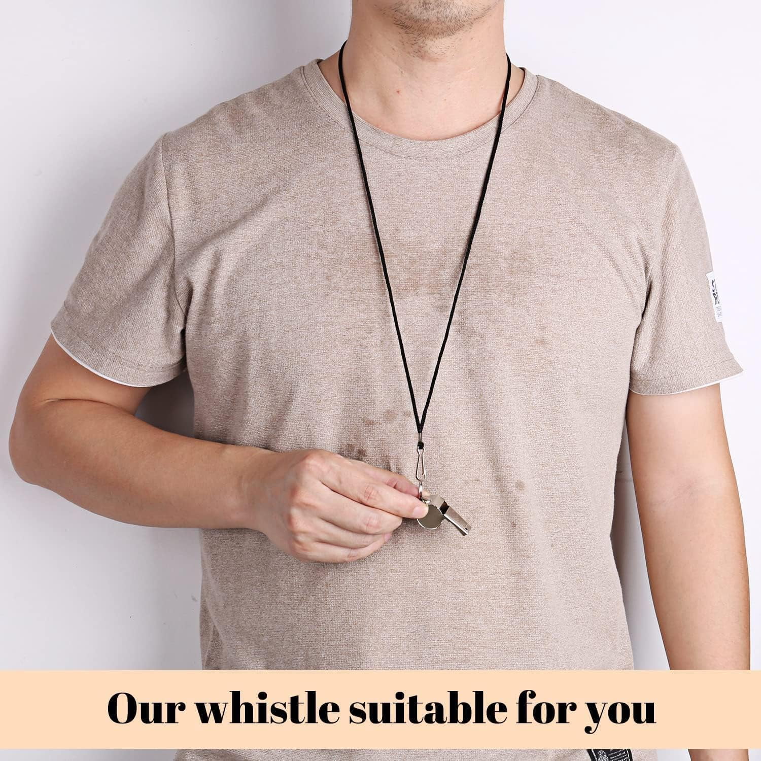 6 Pcs Stainless Steel Whistle, Referee Whistles, Strong Metal Whistle with Lanyard for Coaches, Strong and Durable for Referees, Coaches, Lifeguards, Team Sports