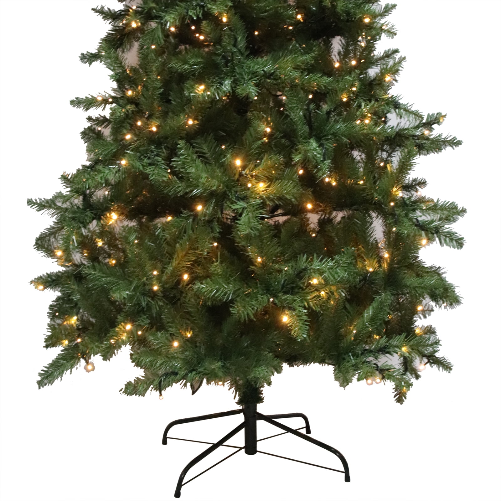 Kadyn 7.5ft Flocking Tied Light Christmas Tree, Artificial Slim Christmas Tree with Includes Metal Stand, Chartreuse
