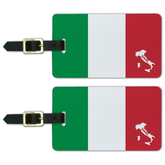 Graphics and More Italy Home Country Luggage Suitcase ID Tags Set of 2 - Flag