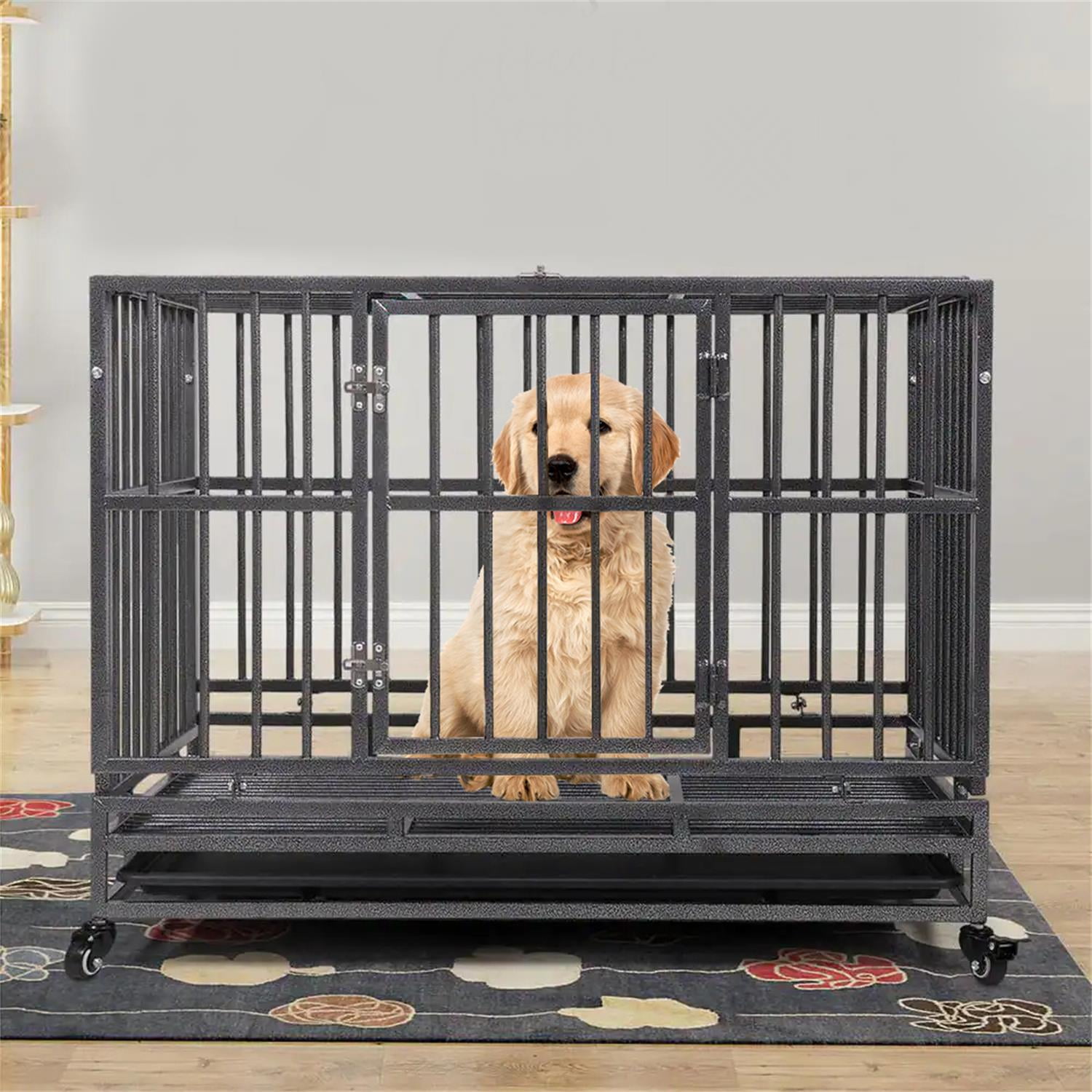 Pefilos 37" Large Dog House Indoor for Dogs, Heavy Duty Dog Crate