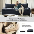 thumbnail image 3 of 90" Modern 3-Seater Sofa for Living Room Comfy Compact Apartment Couch with Removable Cushion, No Assembly Required, Navy, 3 of 10