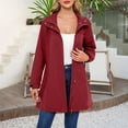 thumbnail image 2 of Niaviben Women's Long Trench Coat Womens Fall Jackets Waterproof Rain Jacket Women Jackets for Women Casual Jackets for Women Jacket Women Womens Winter Jacket Wine S, 2 of 8