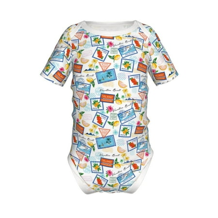 

Yiaed Summer Stamp Print Infant Climbing Short Sleeve Onesie One-Piece Baby Bodysuit Clothes 0-12 Months -2 Years