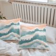 thumbnail image 5 of Abstract Wave Effect Outdoor Pillow Covers Pack of 2 Watercolor Blue Modern Art Waterproof Throw Pillow Covers Decorative Cushion Cases for Patio Garden Tent Balcony Couch 24x24 inch, 5 of 8