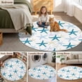 thumbnail image 5 of Ocean Blue Starfish Round Area Rug 4Ft Washable Circle Rugs for Bedroom Dining Room, Summer Coastal Beach Non-Slip Carpet Floor Mats Indoor Outdoor Carpet Runner Aesthetic Home Decor, 5 of 8