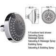 thumbnail image 4 of Shower Head, High-pressure Rain Fixed Showerhead Rainfall 5-setting With Adjustable Metal Swivel Ball Joint, 4 of 5