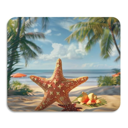 

ALAZA Dish Drying Mat for Kitchen Hawaiian Star Fish Tropical Counter Absorbent Draining Pad 19.7 x15.7