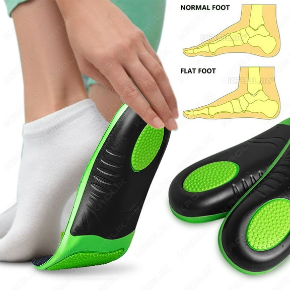 Orthopedic Insole Thickened Arch Support Shoes Pad for Flat Feet Sport Shock Absorption High Elastic Wear Resistant Foot Cushion