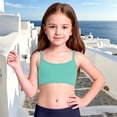 thumbnail image 2 of OOOUM Girls Basic Swim Bikini Top Adjustable Spaghetti Strap Solid Color Tank Top Stretch Breathable Layering Vest For Summer Beach BU2 5-6 Years, 2 of 9