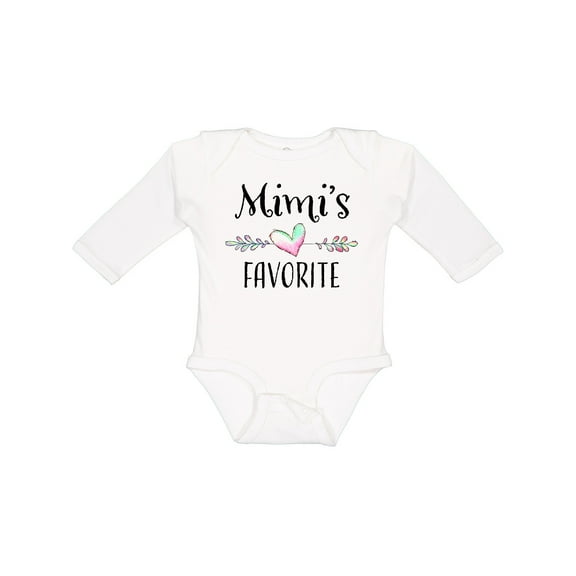 Inktastic Mimi's Favorite- Heart Grandchild Boys or Girls Long Sleeve Baby Bodysuit