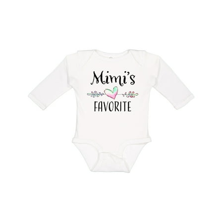 

Inktastic Mimi s Favorite- Heart Grandchild Boys or Girls Long Sleeve Baby Bodysuit