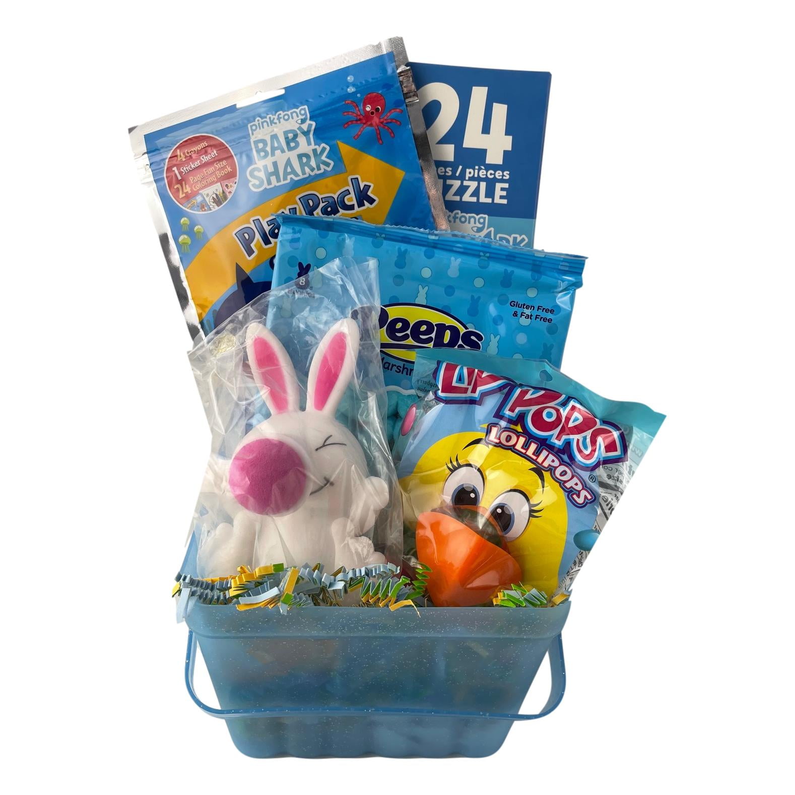 Baby Shark Easter Basket for Boys Prefilled and Premade with Peeps Candy, Puzzle, and Toys (Bunny Popper) - Walmart.com