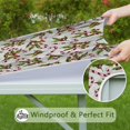 thumbnail image 6 of White Christmas Candy Cane Pattern Square Fitted Tablecloth with Elastic Edge,Square Table Cover,Washable Elastic Table Cover for Home Kitchen Party Decor 34"x34", 6 of 6