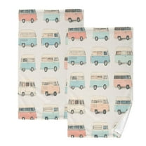 Cars Set of 2 Pure Cotton Towels, 16'' x 28'', Highly Absorbent and Soft